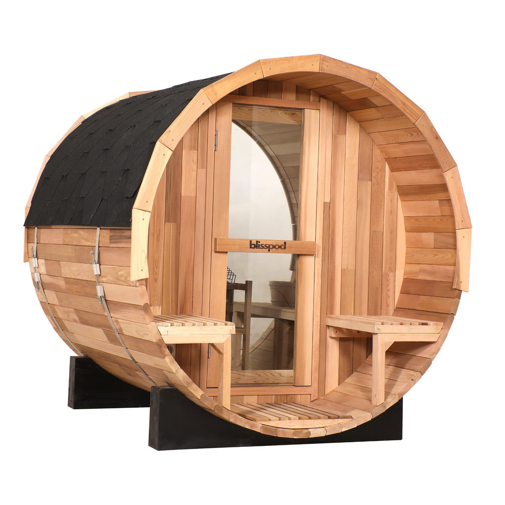 Blisspod Prague | Outdoor Barrel Sauna | Canadian Red Cedar | Toule 6000W | 2–4 or 4–6 Person