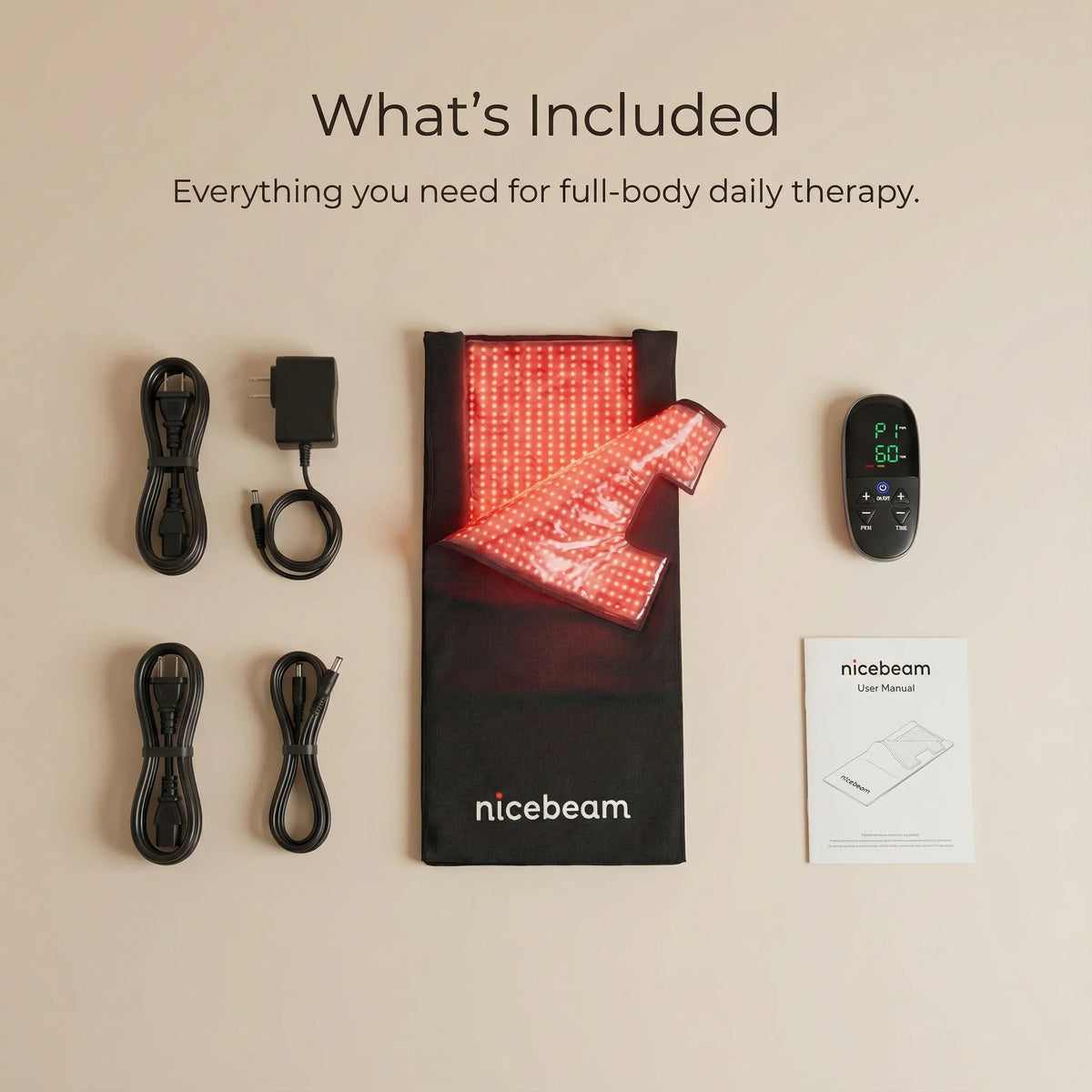 Nicebeam Full Body Red Light Therapy Bag | 660nm & 850nm | Zip-In | Daily Home Use