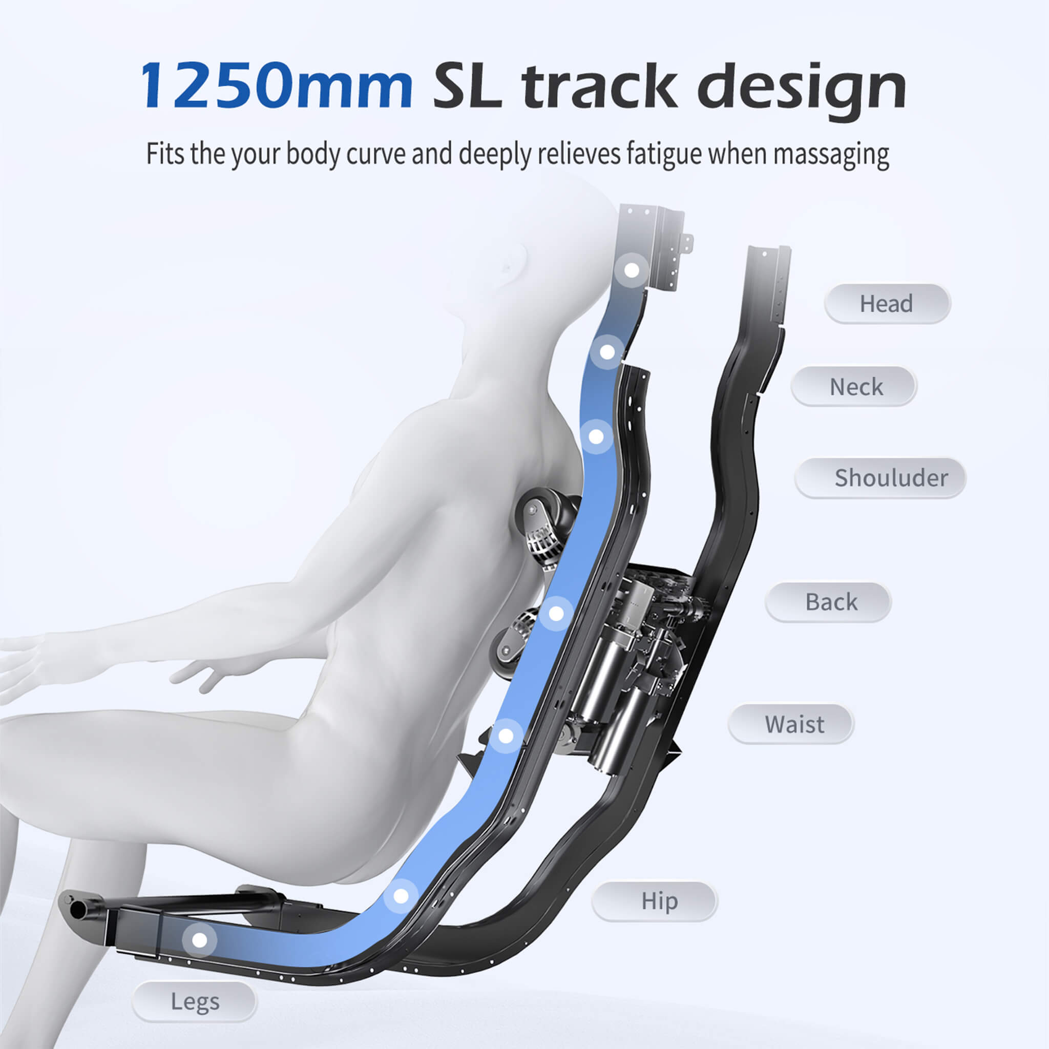 Bosscare Premium | Full-Body Zero Gravity Massage Chair | 3D L+S-Track | Heated | Gray