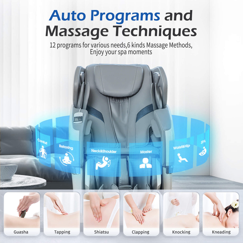 Bosscare Premium | Full-Body Zero Gravity Massage Chair | 3D L+S-Track | Heated | Gray