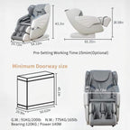 Bosscare Premium | Full-Body Zero Gravity Massage Chair | 3D L+S-Track | Heated | Gray
