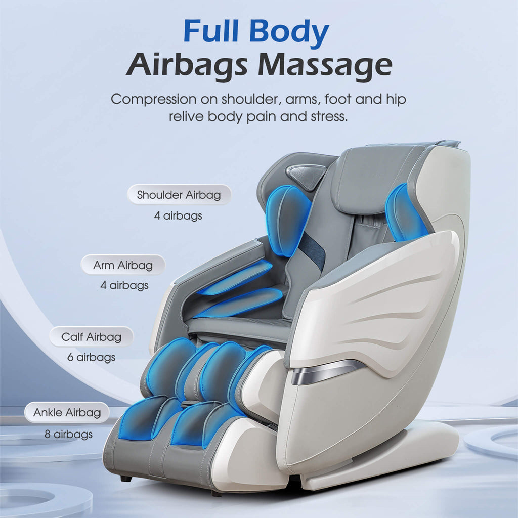Bosscare Premium | Full-Body Zero Gravity Massage Chair | 3D L+S-Track | Heated | Gray