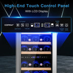 DirectDeals 30-Bottle Dual Zone Wine Cooler | 40–66°F | Beech Shelves | LCD Touch | UV Glass | Auto Defrost | Lock