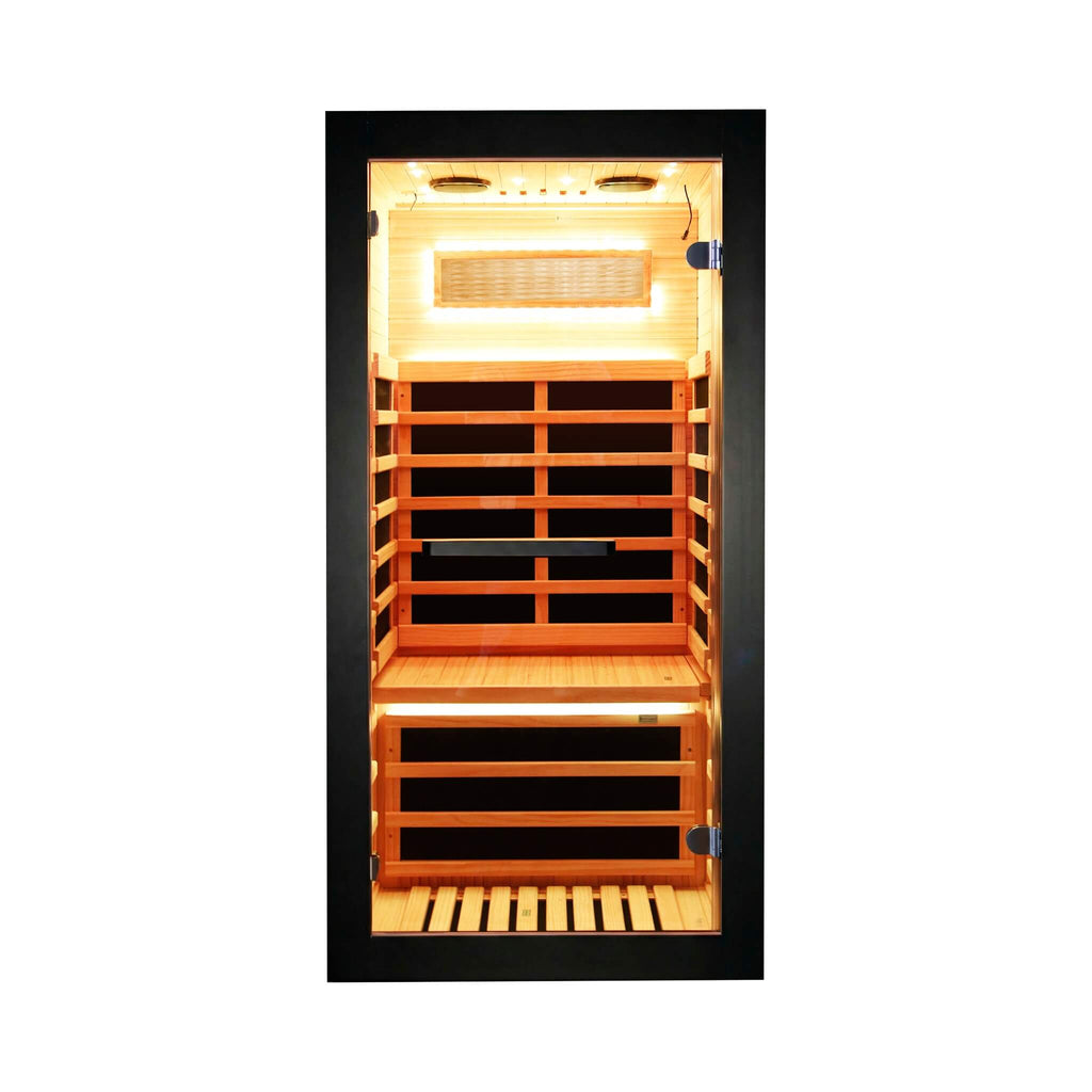Thermora Solara | 1-Person Indoor Infrared Sauna Cabin | Chilean Pine | 8 Panels | 1050W